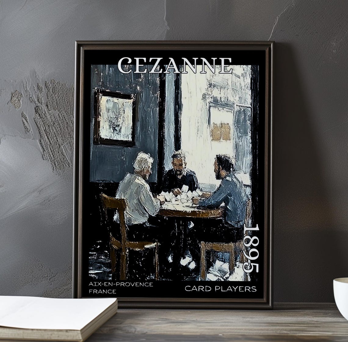 Cezanne Card Players 1895 Three Men Before a Tall Bright Window Poster
