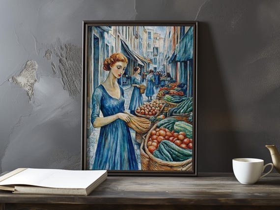 A Market Scene In Provence Paul Cezanne Inspired Impressionist Art Print French Natural Landscape Posterstill Life Poster Decor