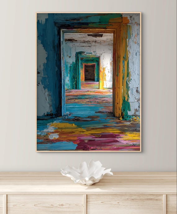 Abstract Infinite Layers Wall Art Modern Minimalist Poster Contemporary Geometric