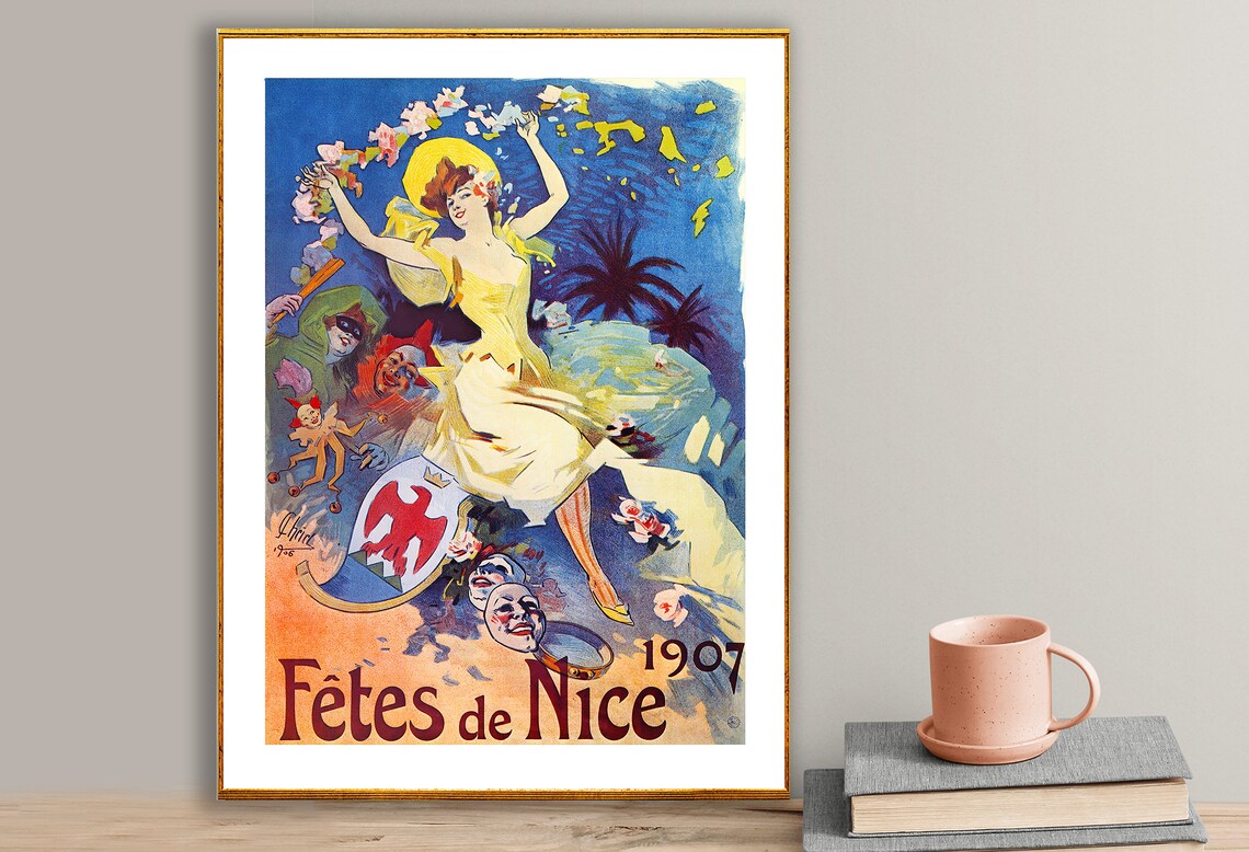 Fetes De Nice France Vintage Travel Poster