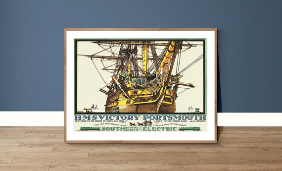 Victory Portsmouth England Vintage Travel Poster Poster Print Or Print Gift Idea Wall Decor