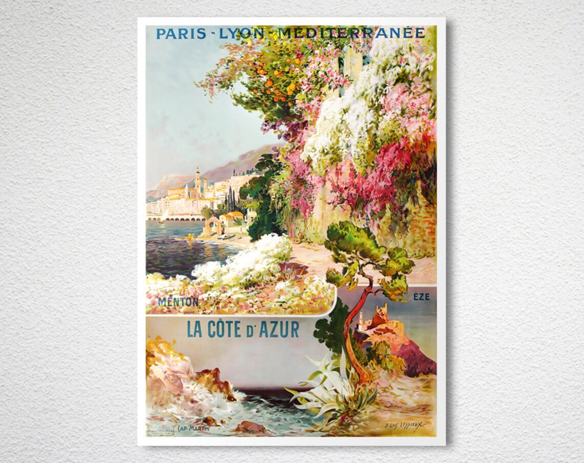 La Cote D'Azur France Vintage Travel Poster - Image 2