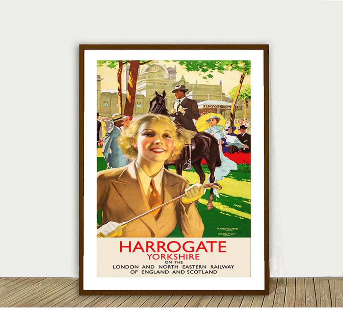 Harrogate Yorkshire England Vintage Railway Horse Racing Poster - Image 2