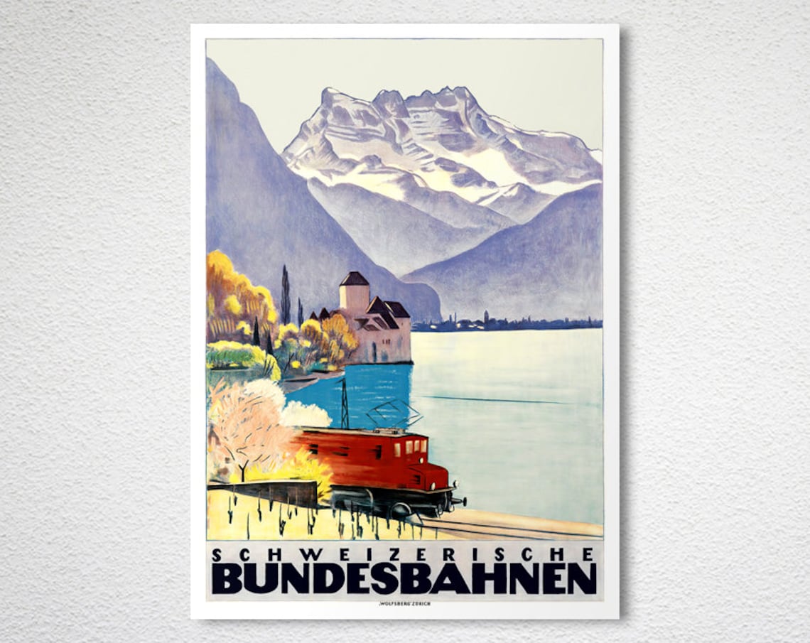 Bundesbahnen Schweizerische Vintage Travel Poster - Image 2