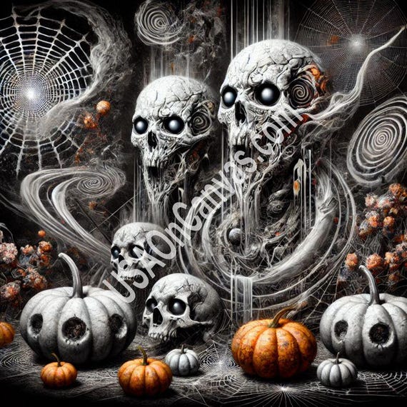 Two Skulls Engaged In Jazz Dancing Set Against A Dark Starry Night Wall Art Decor Hloween Wall Art Print Framed Prints Haloween