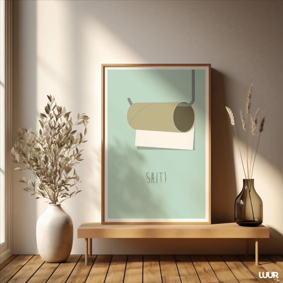 Bathroom Wall Art Funny Textured Poster Modern Humorous Print For Home Decor And Guest Toilets