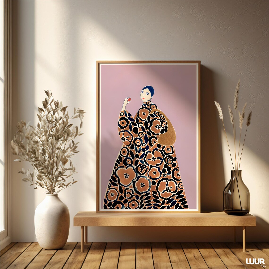 La Poire Abstract Boho Line Poster, Living Room Decor