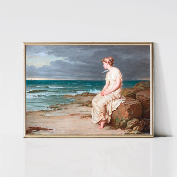 Miranda The Tempest Waterhouse Pre-Raphaelite Seashore Print