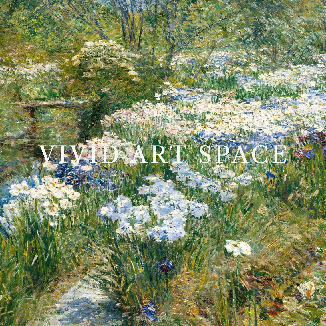 Blooming Flowers Garden Impressionist Landscape Art Print - Image 3