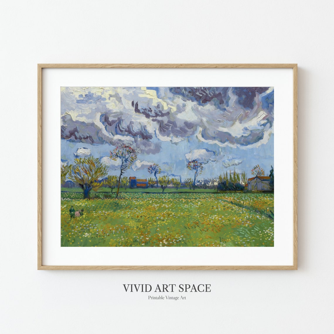 Landscape Under a Stormy Sky by Vincent Van Gogh Impressionist Poster - Image 2