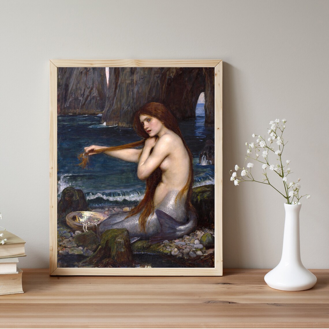 Mermaid by John William Waterhouse, Pre-Raphaelite Art Print - Image 2