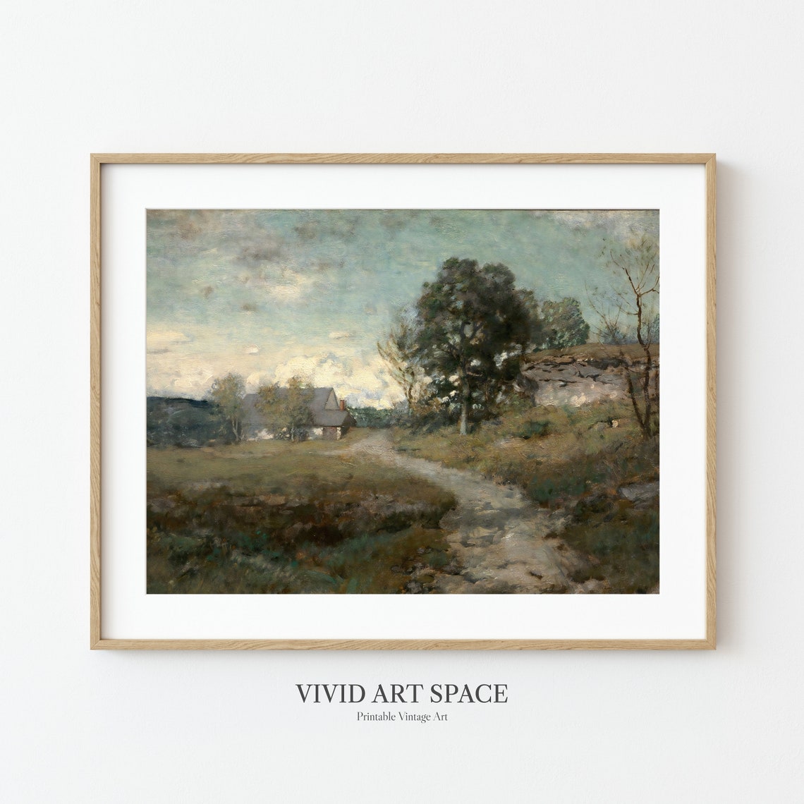 Rustic Farmhouse Dirt Country Path Tree Vintage Landscape Poster - Image 2