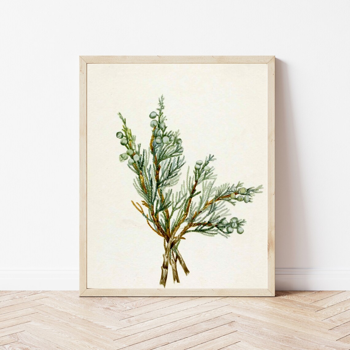 Juniper Branch Vintage Christmas Tree Art Print - Image 2