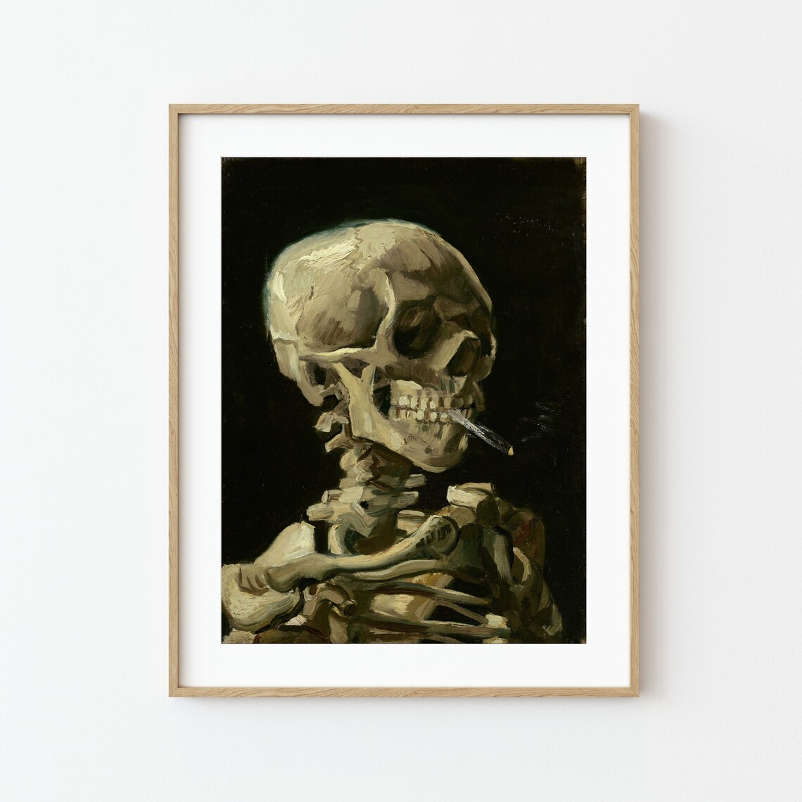 Skull of Skeleton Smoking Cigarette, Dark Academia - Image 3