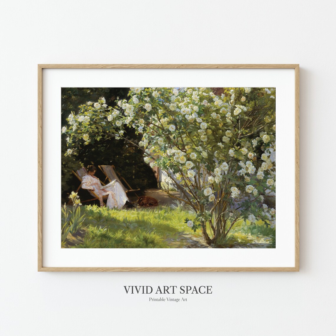 French Garden Country Vintage Landscape Art Print