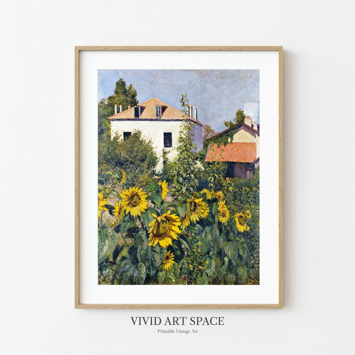 Sunflower Garden Cottage Victorian Botanical Painting Poster - Image 3