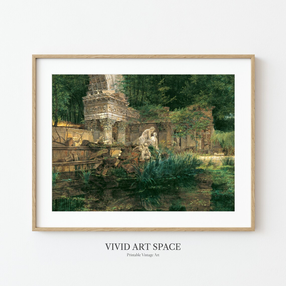 Roman Ruins in Schonbrunn, Classic Art Print - Image 2