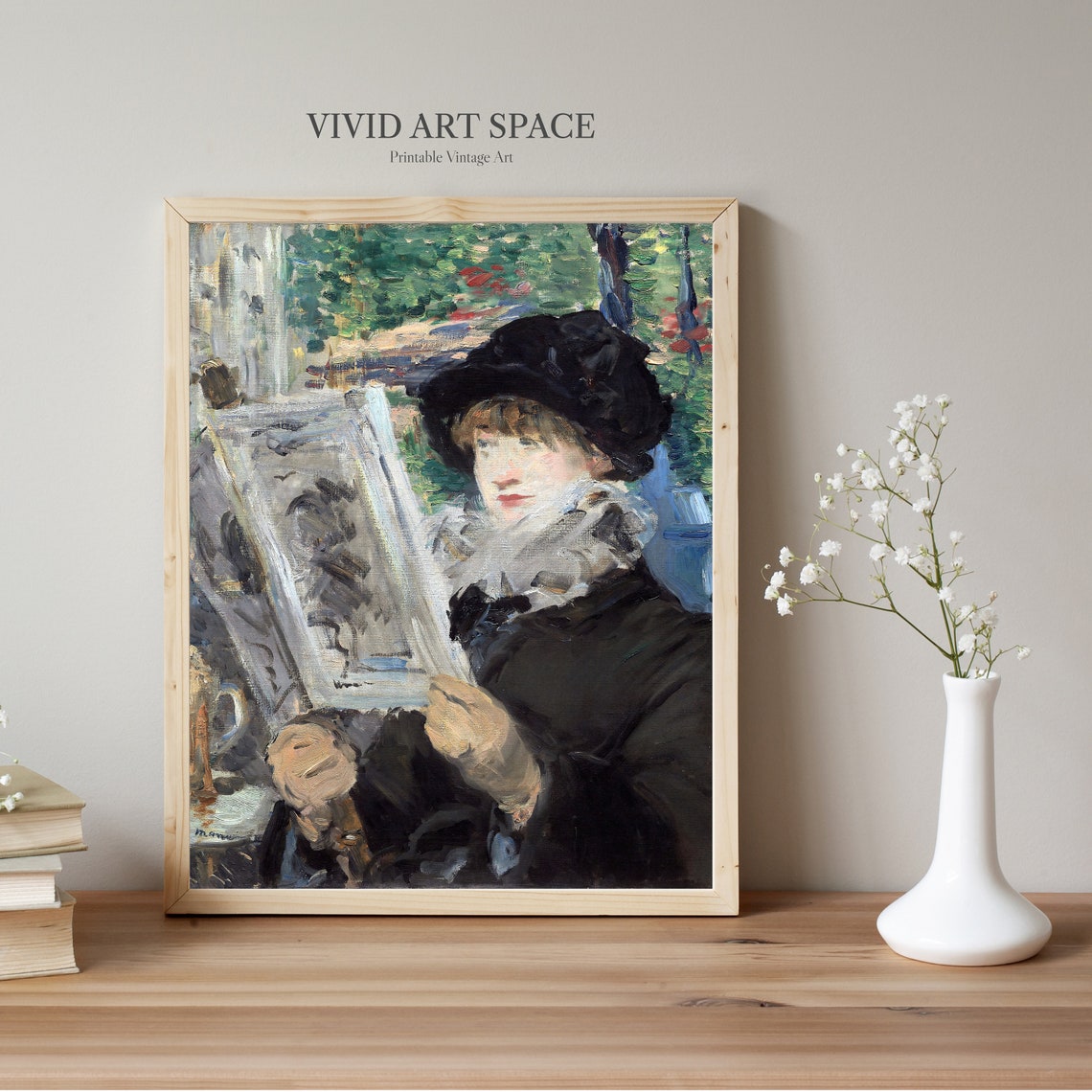 Edouard Manet Woman Reading Newspaper Impressionist Art Print - Image 3