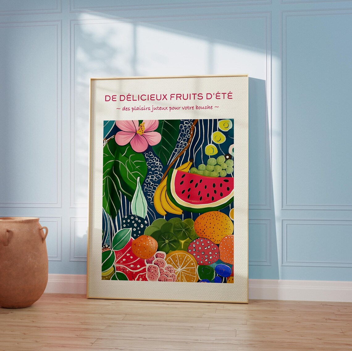 Tropical Fruits Flowers Kitchen Dining Decor