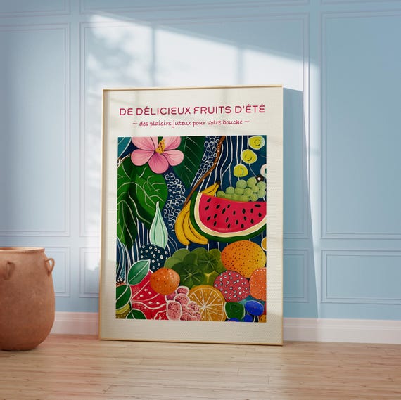 Tropical Fruits Flowers Kitchen Dining Decor