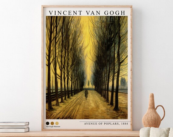 Van Gogh Print Avenue Of Poplars Painting Vincent Van Gogh Exhibition Poster Classical Art Print
