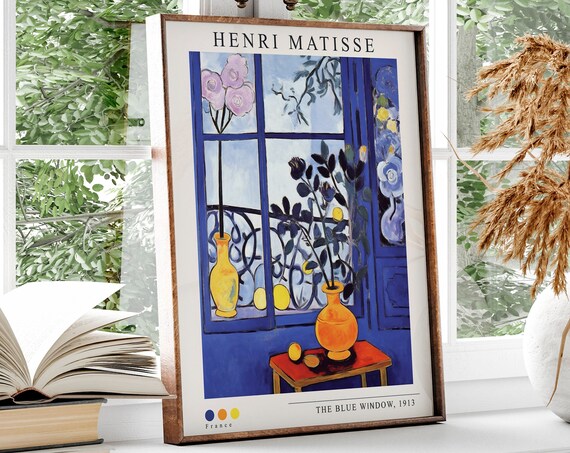 Matisse Wall Art The Blue Window Painting Henri Matisse Print Classical Art Print Blue Matisse Print Prints