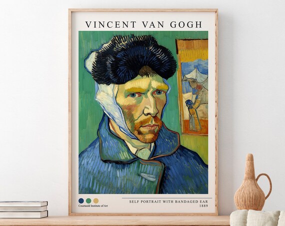 Vincent Van Gogh Self Portrait With Bandaged Ear Poster Classical Art Print Exhibition Poster