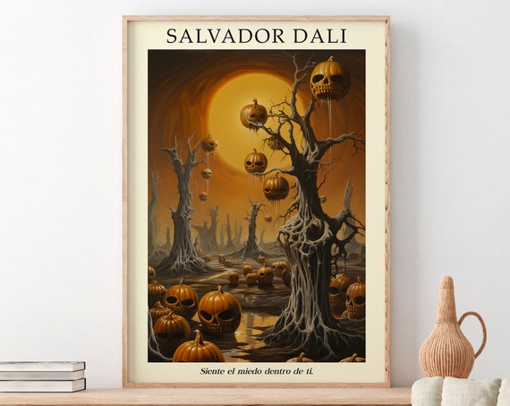 Salvador Dali Ghost Pumpkins Halloween Art Print