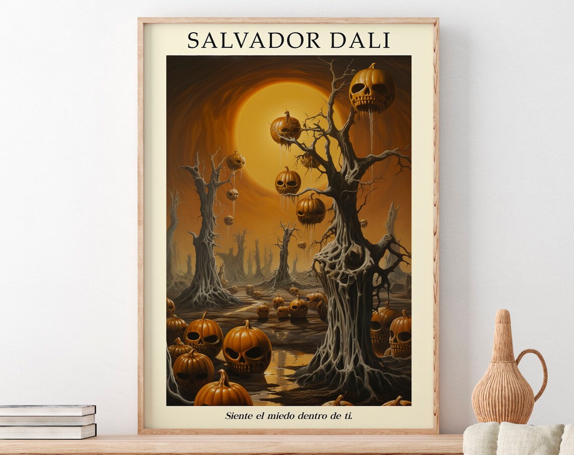 Salvador Dali Ghost Pumpkins Halloween Art Print