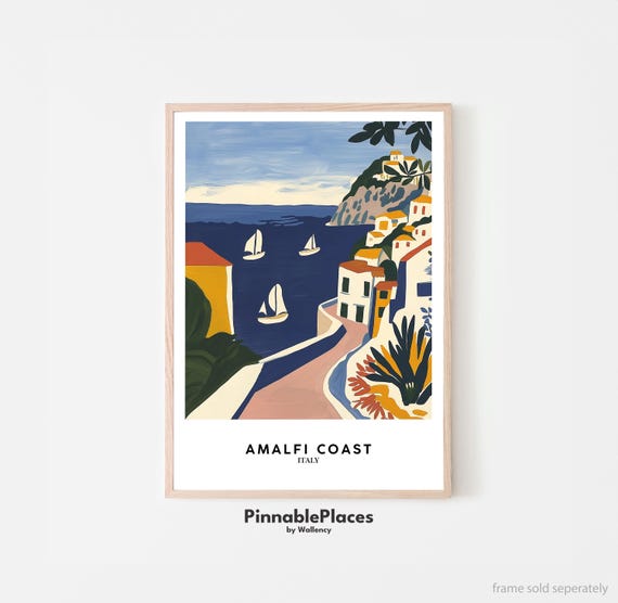 Amalfi Coast Art Print Positano Italy Henri Matisse Style File