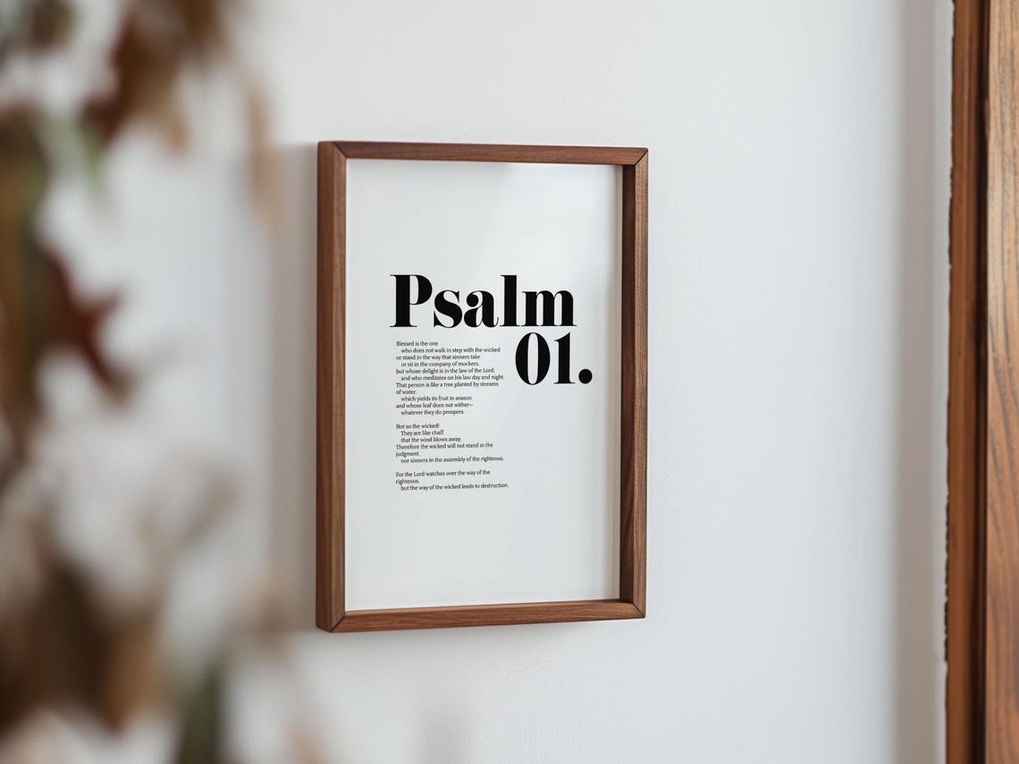 Psalm 1 Blessed Is The One Full Text Minimalist Bold Typography Poster - Image 5