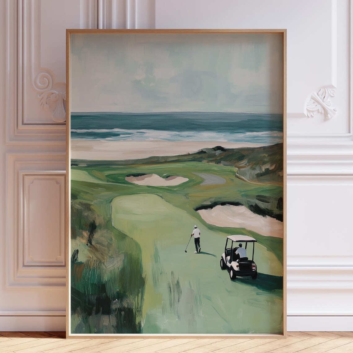 Golf Watercolor Print, Office Golf Course Landscape