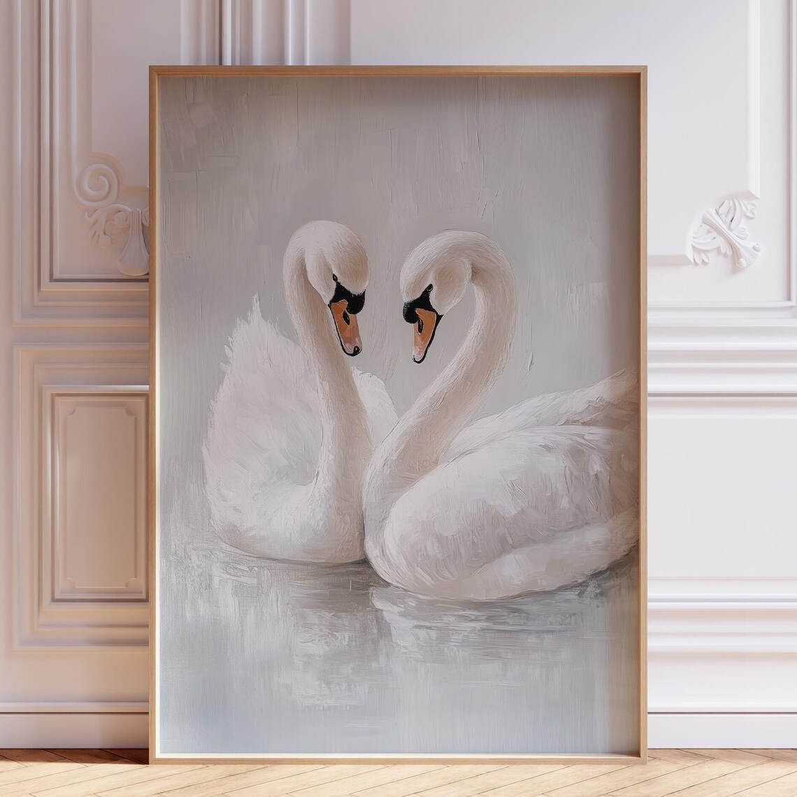 White Swan Vintage Animal Nursery Art Print