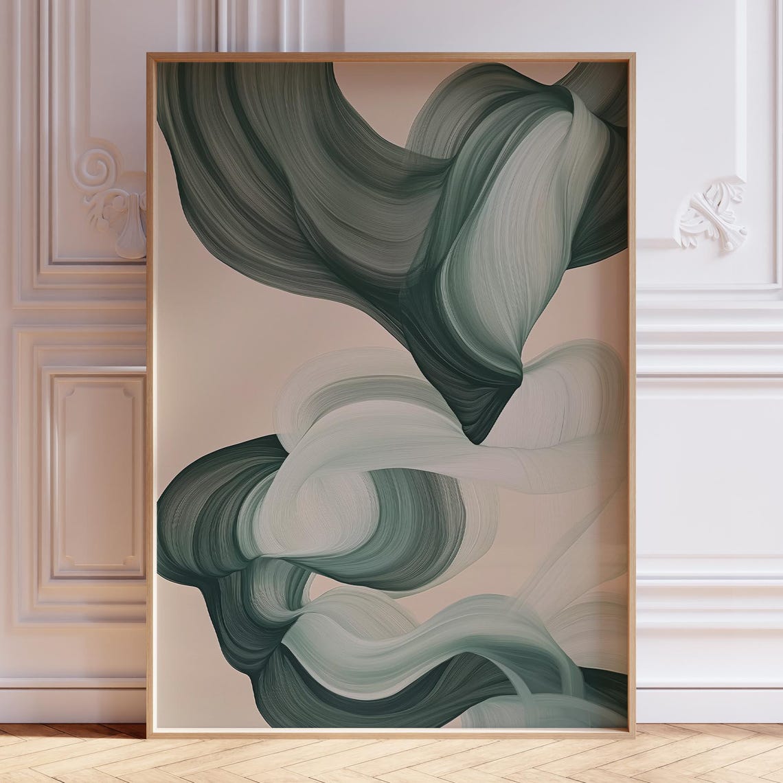 Sage Green Wall Art Japandi Room Decor Mid Century Wabi Sabi Zen