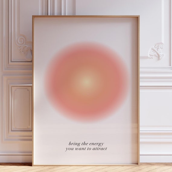 Aura Poster Zen Wall Art Pink Print Meditation Psychedelic Manifestation Yoga