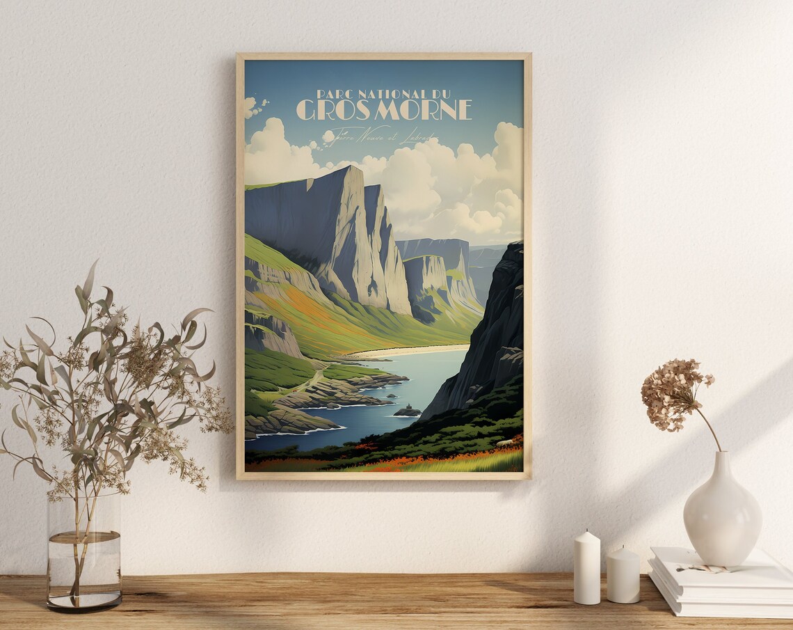 Gros Morne National Park Newfoundland Fjord Cliffs Travel Poster