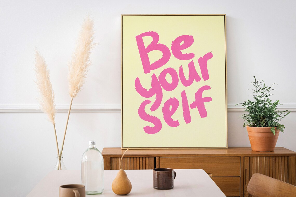 Pink Minimalist Be Yourself Affirmation Poster - Image 3