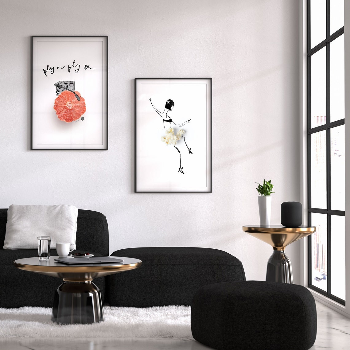 Play On Grapefruit Vinyl Record Player Music Lover Kitchen Poster - Image 2