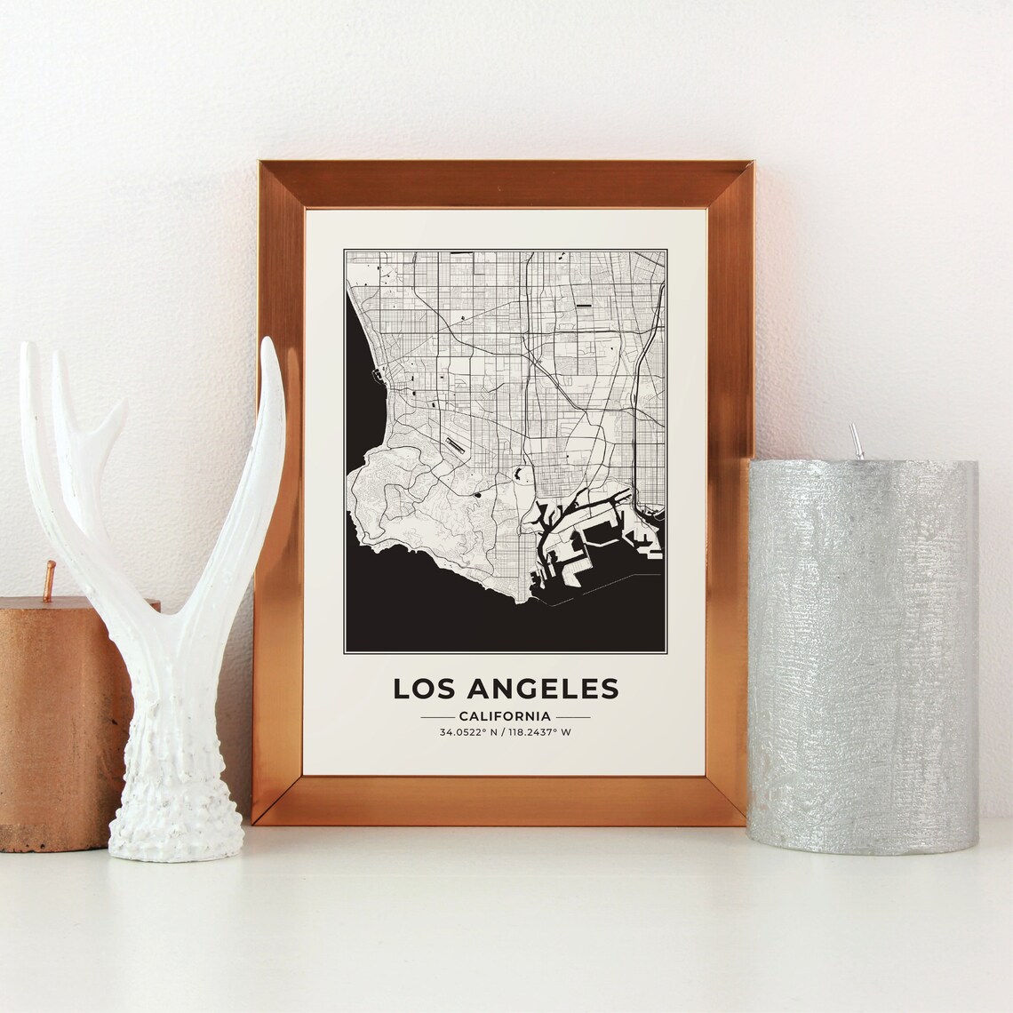 Los Angeles California Detailed City Street Map Minimalist Poster - Image 3