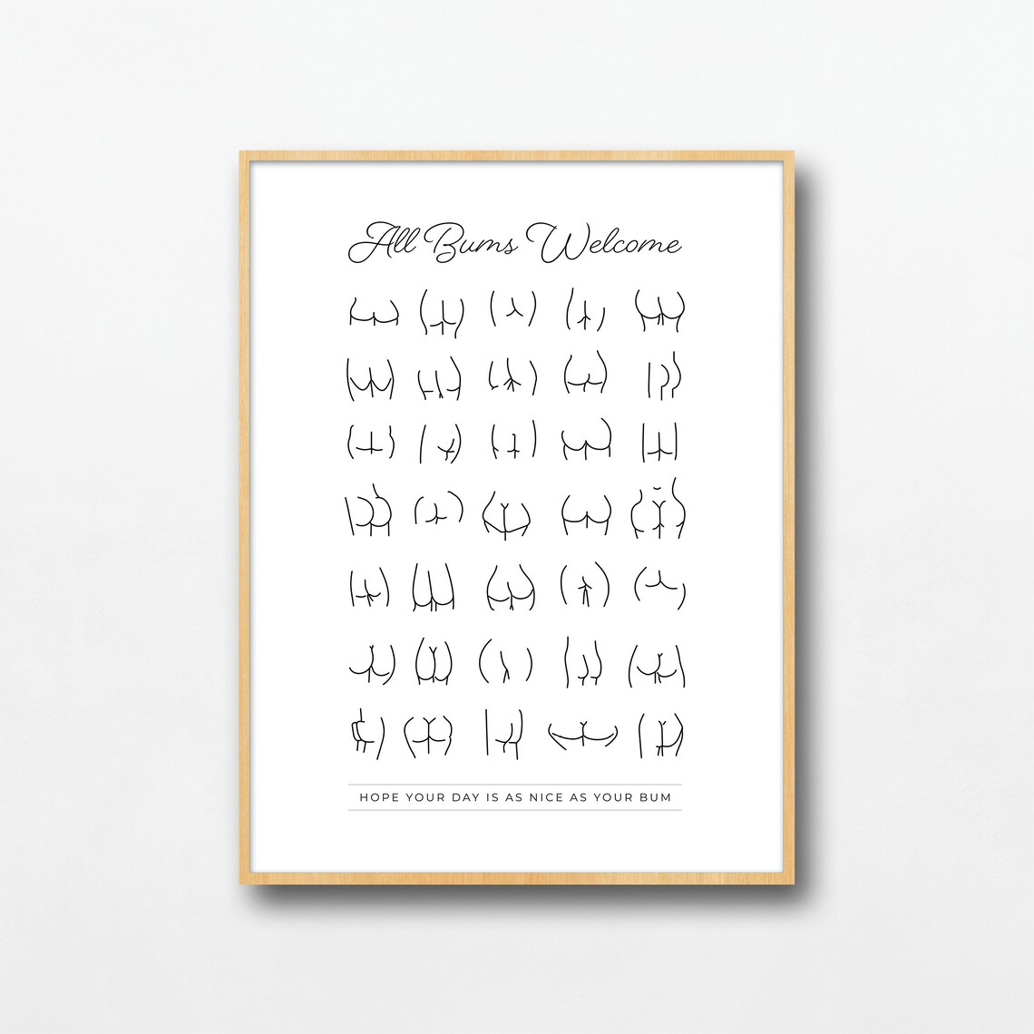 All Bums Welcome Bathroom Print, Funny Wall Decor - Image 2