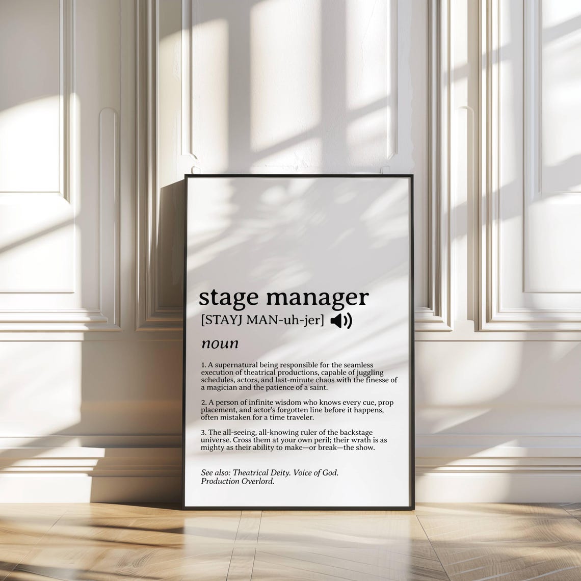 Funny Stage Manager Definition Poster Wall Art Drama Classroom Print Gift For Crew Broadway Theatre Backstage Decor - Image 3