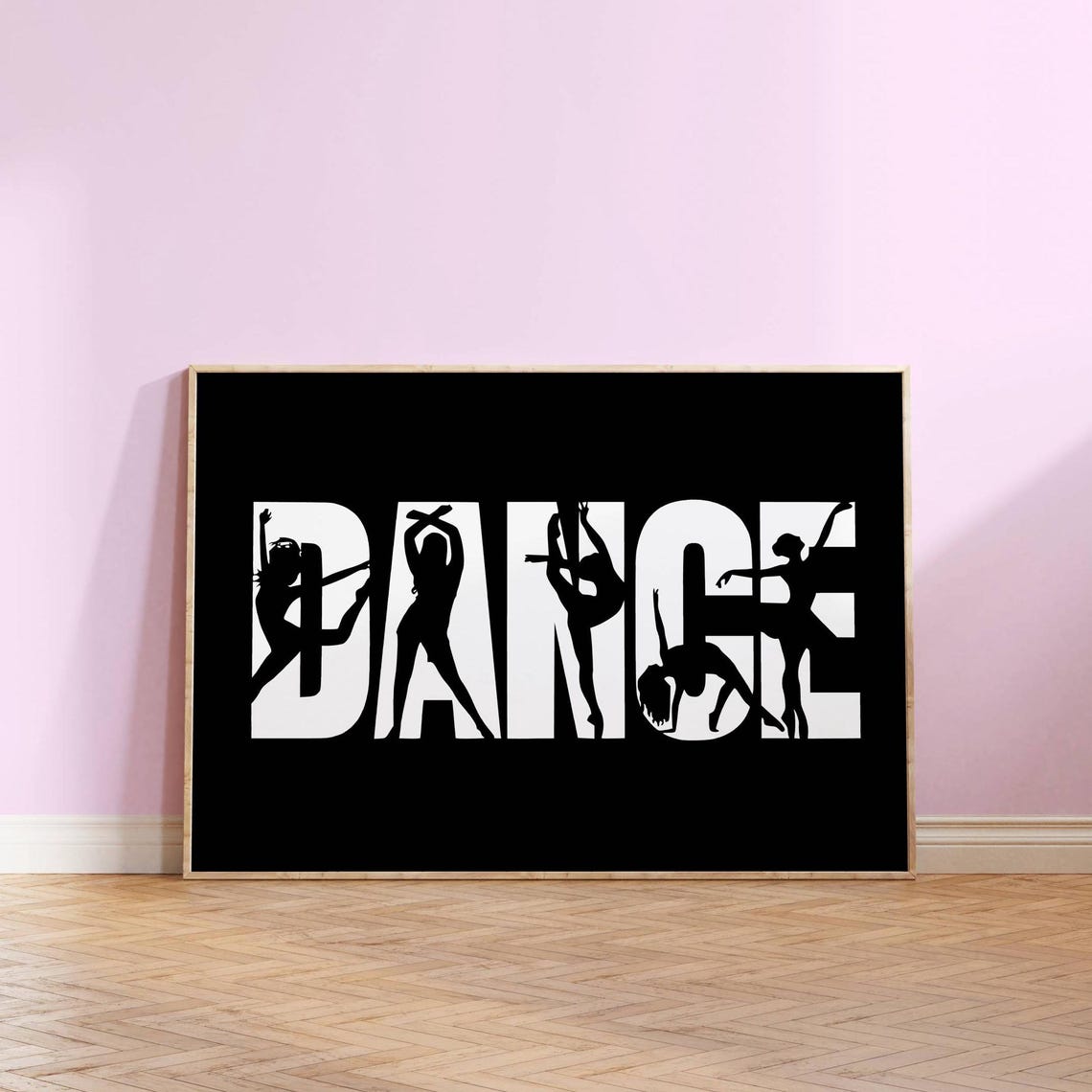 Dance Silhouette Typography Black Modern Dance Studio Poster - Image 4