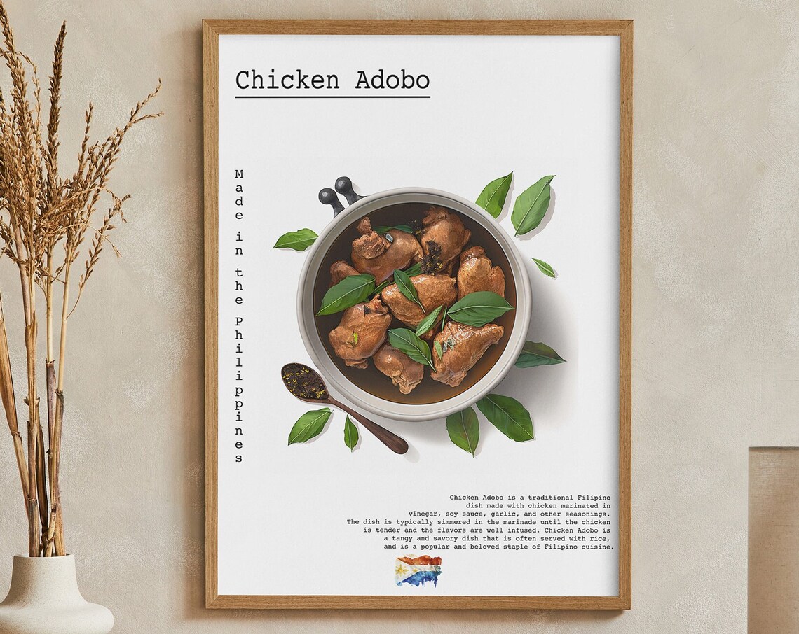 Chicken Adobo Made In The Philippines Savory Recipe Art Poster