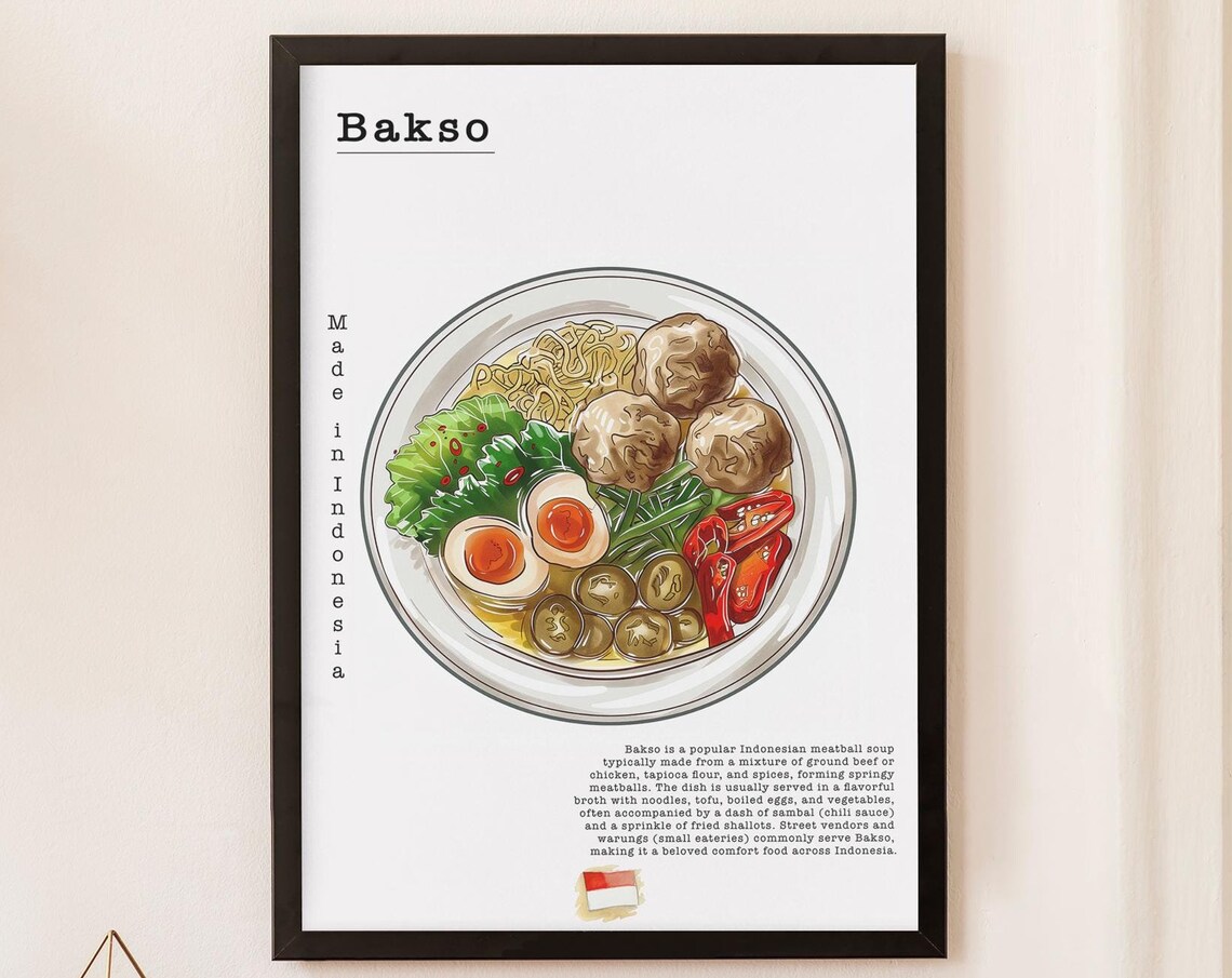 Bakso Indonesian Meatball Soup National Dish Food Wall Poster