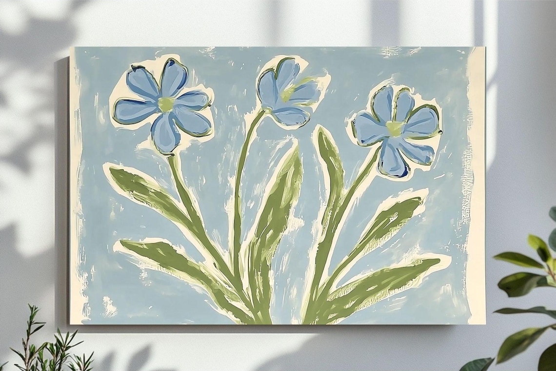 Modern Southern Floral Art Print, Coastal Grandmillennial