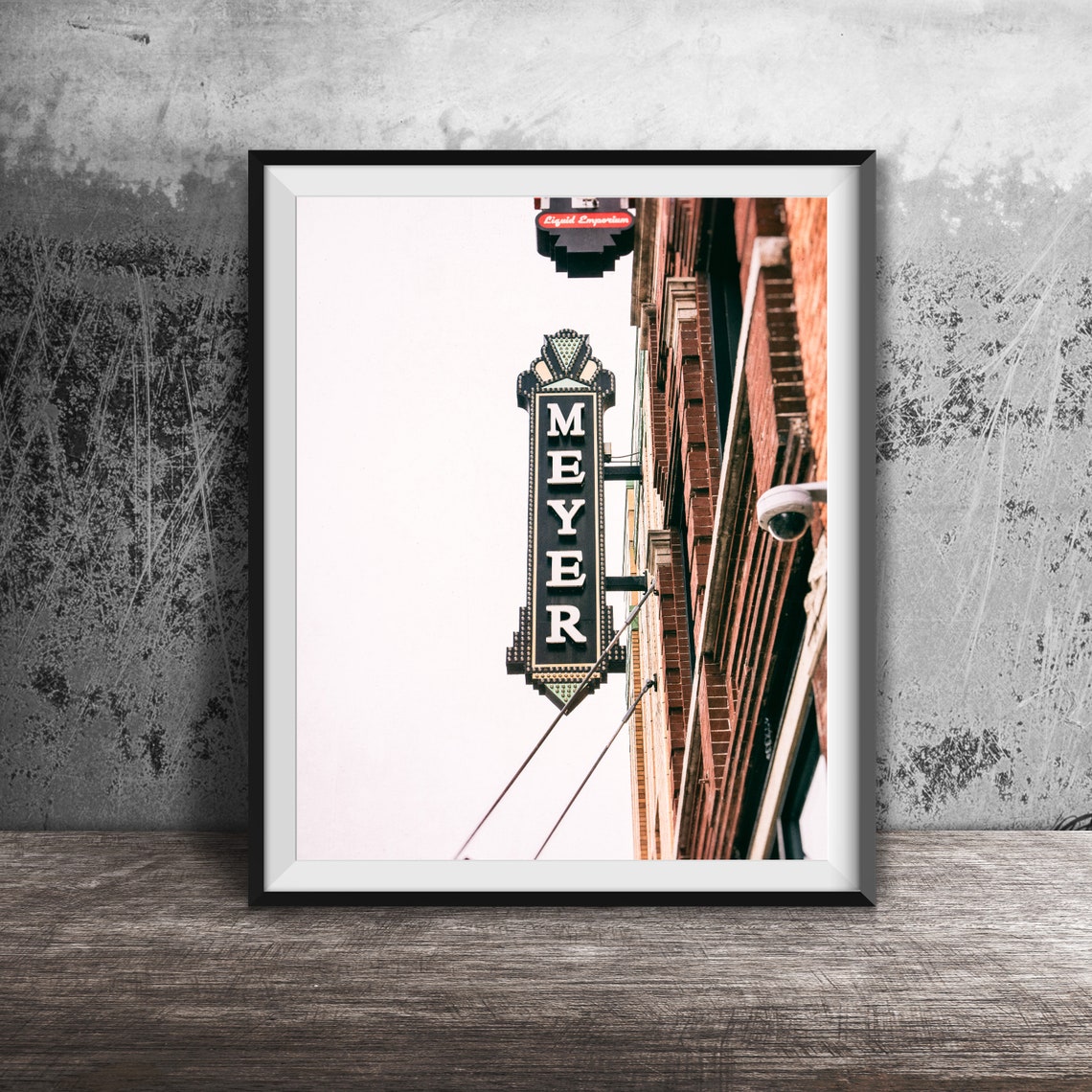 Meyer Theatre Vertical Blade Sign Green Bay Wisconsin Poster