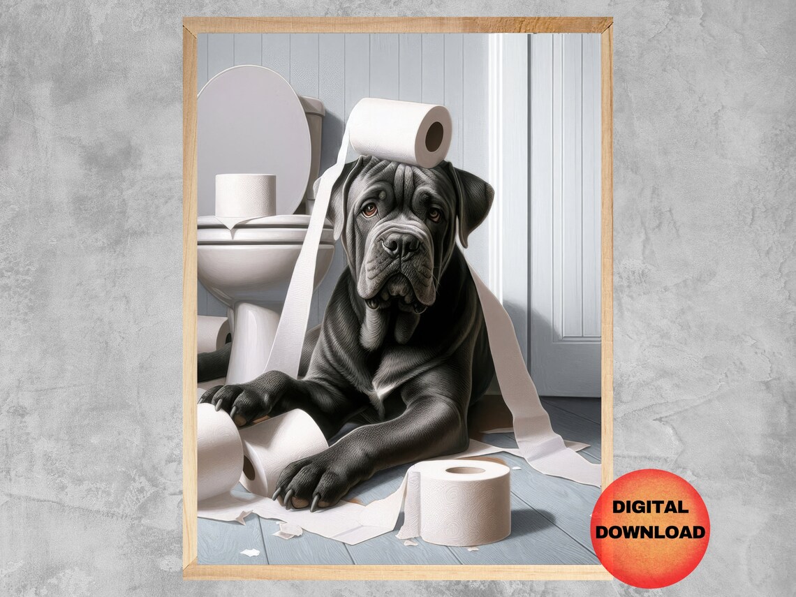 Cane Corso Funny Bathroom Wall Art Poster