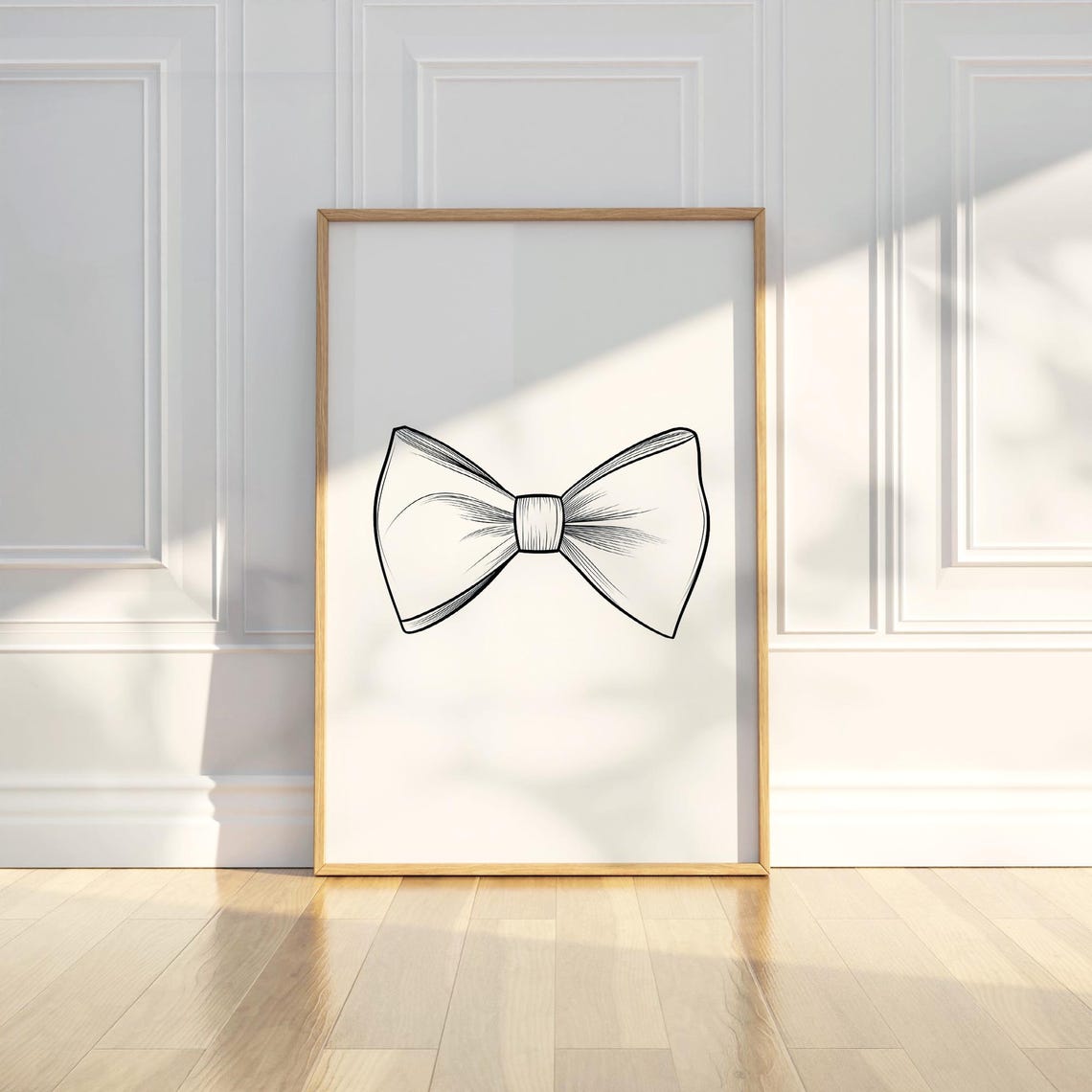 Classic Bow Tie Line Drawing Minimalist Fashion Sketch Art Poster