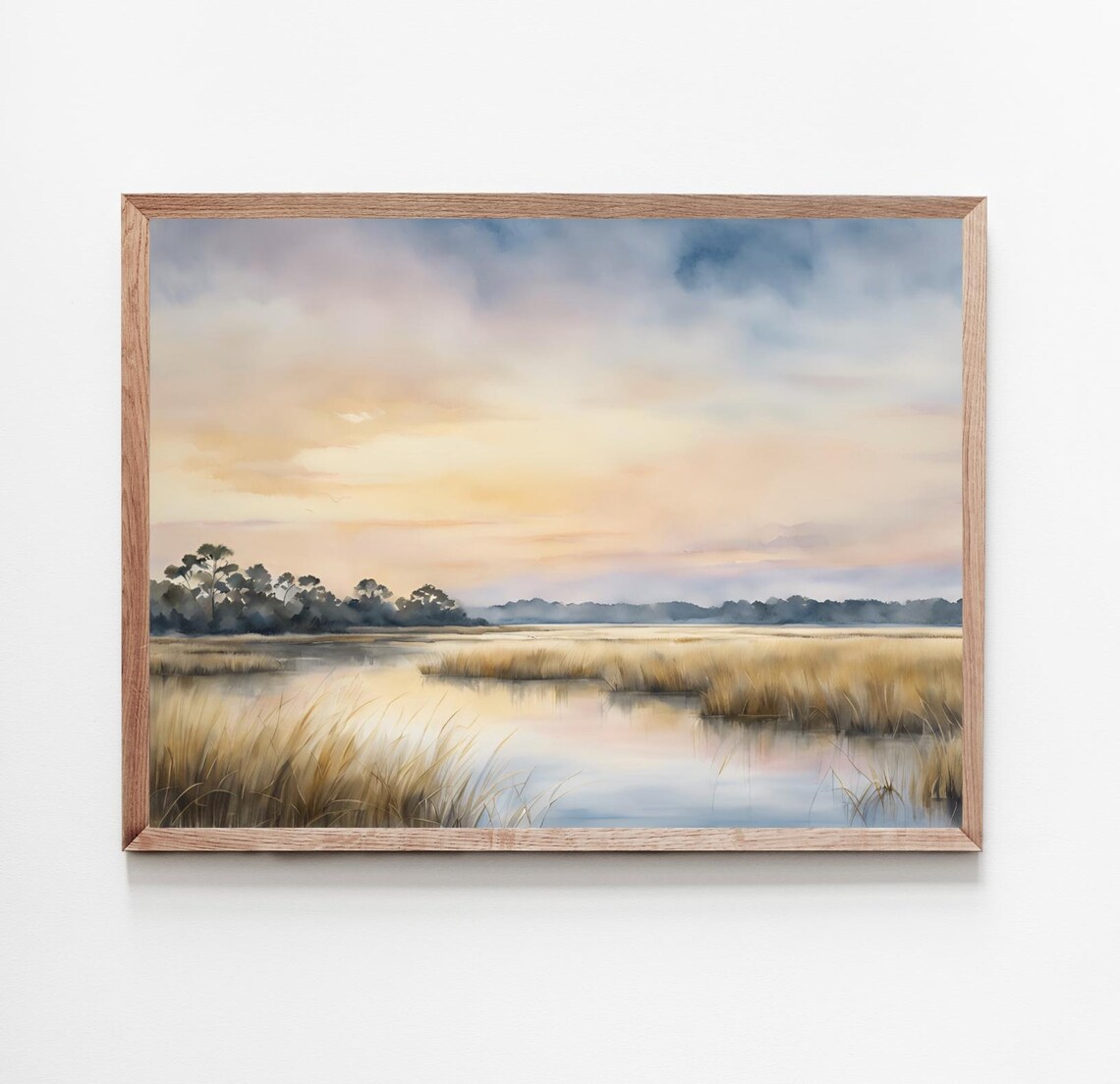 Charleston Lowcountry Watercolor Print, Salt Marsh Landscape