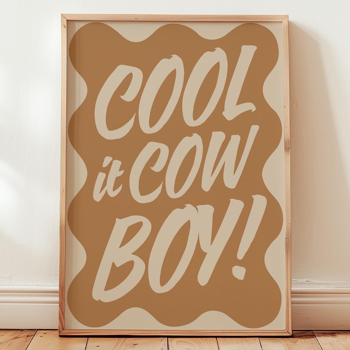 Cool It Cowboy Caramel Groovy Western Quote Typography Poster